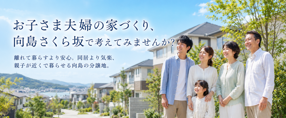 お子さま夫婦の家づくり、【向島さくら坂】でいかがですか？